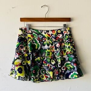 Armani Exchange Floral Tiered Mini Skirt